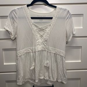 American Eagle Lace Up Top